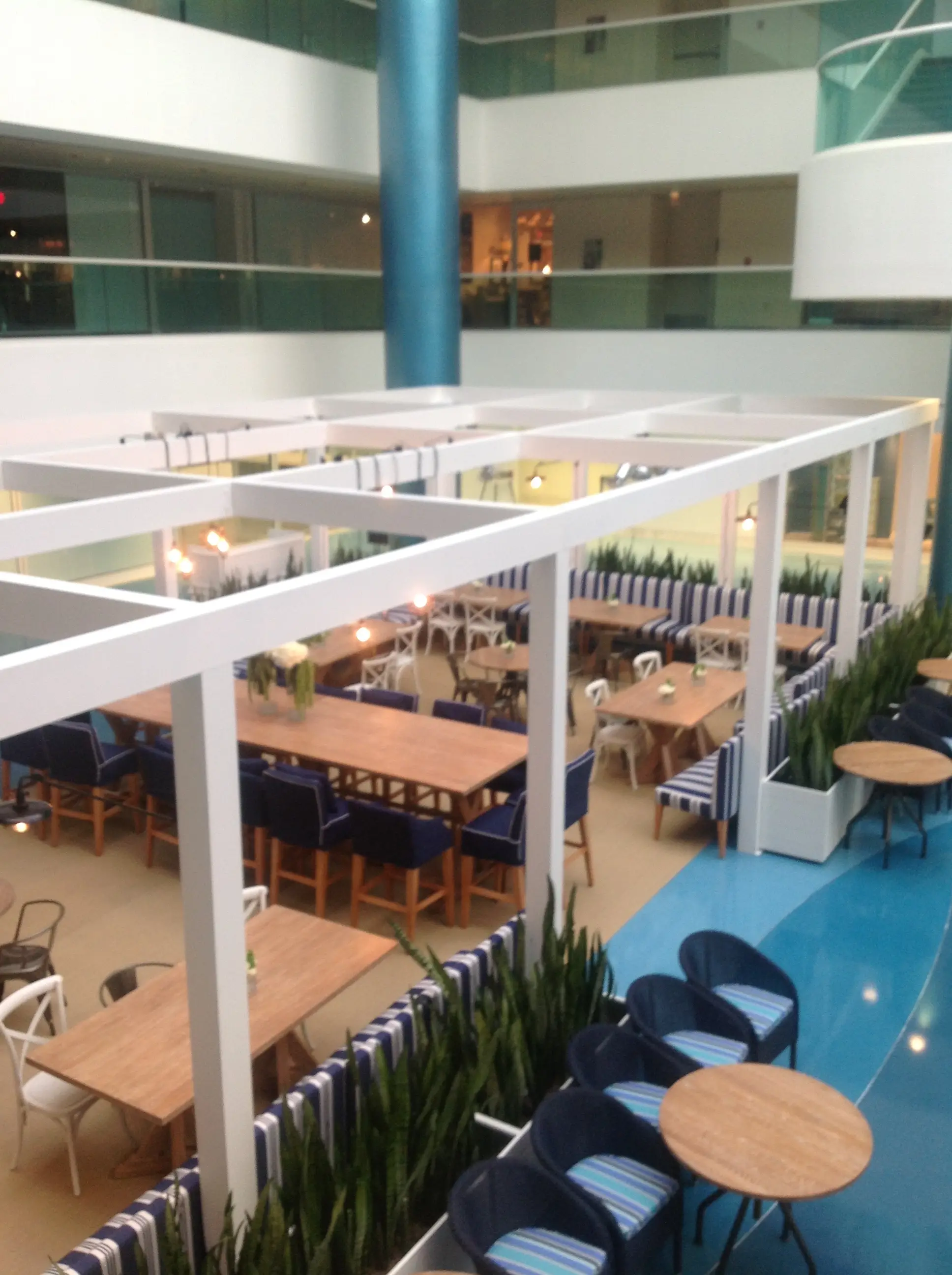Dining area and finish details inside Cay Restaurant