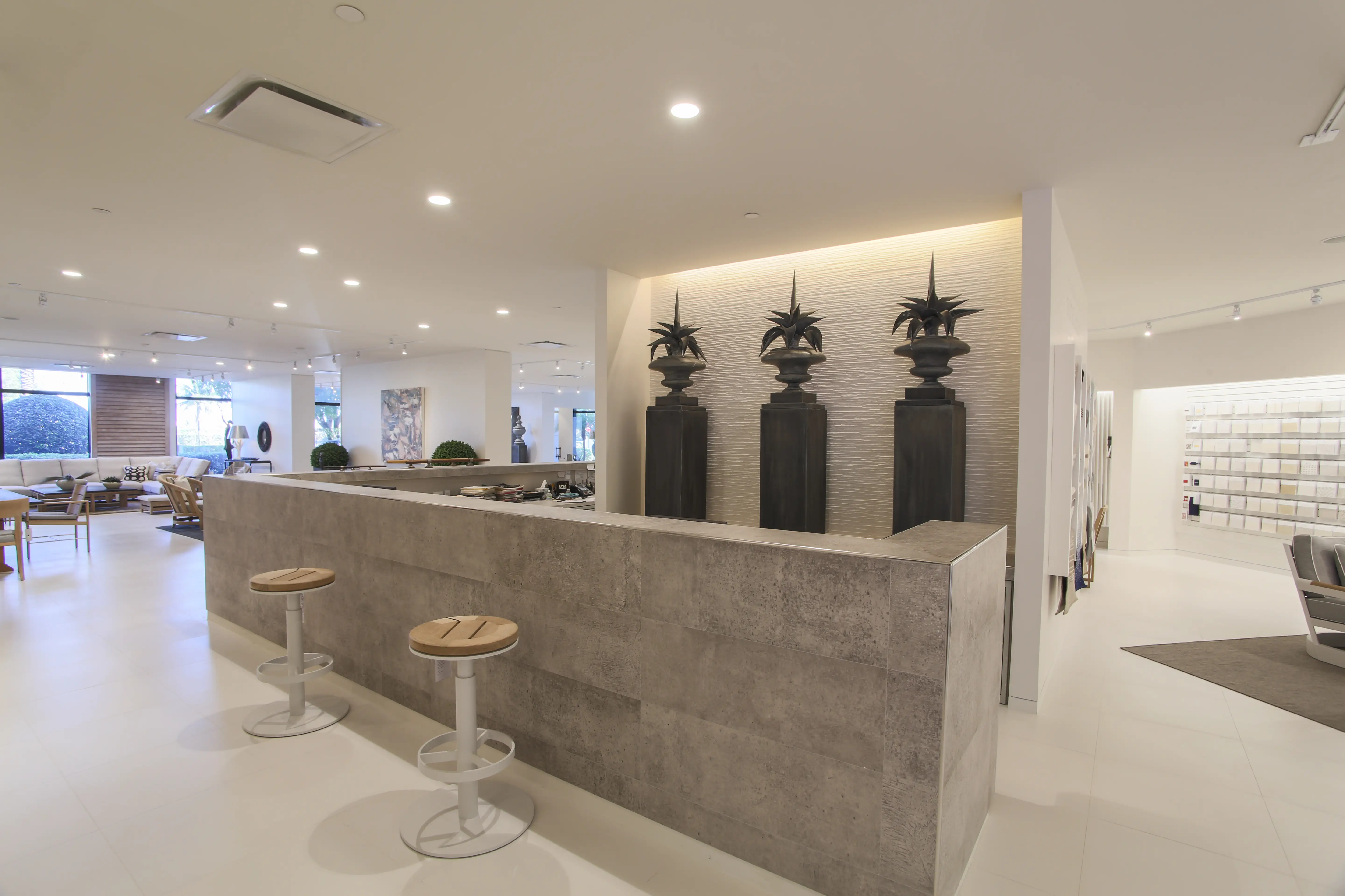 Furniture display and architectural finishes inside the David Sutherland showroom