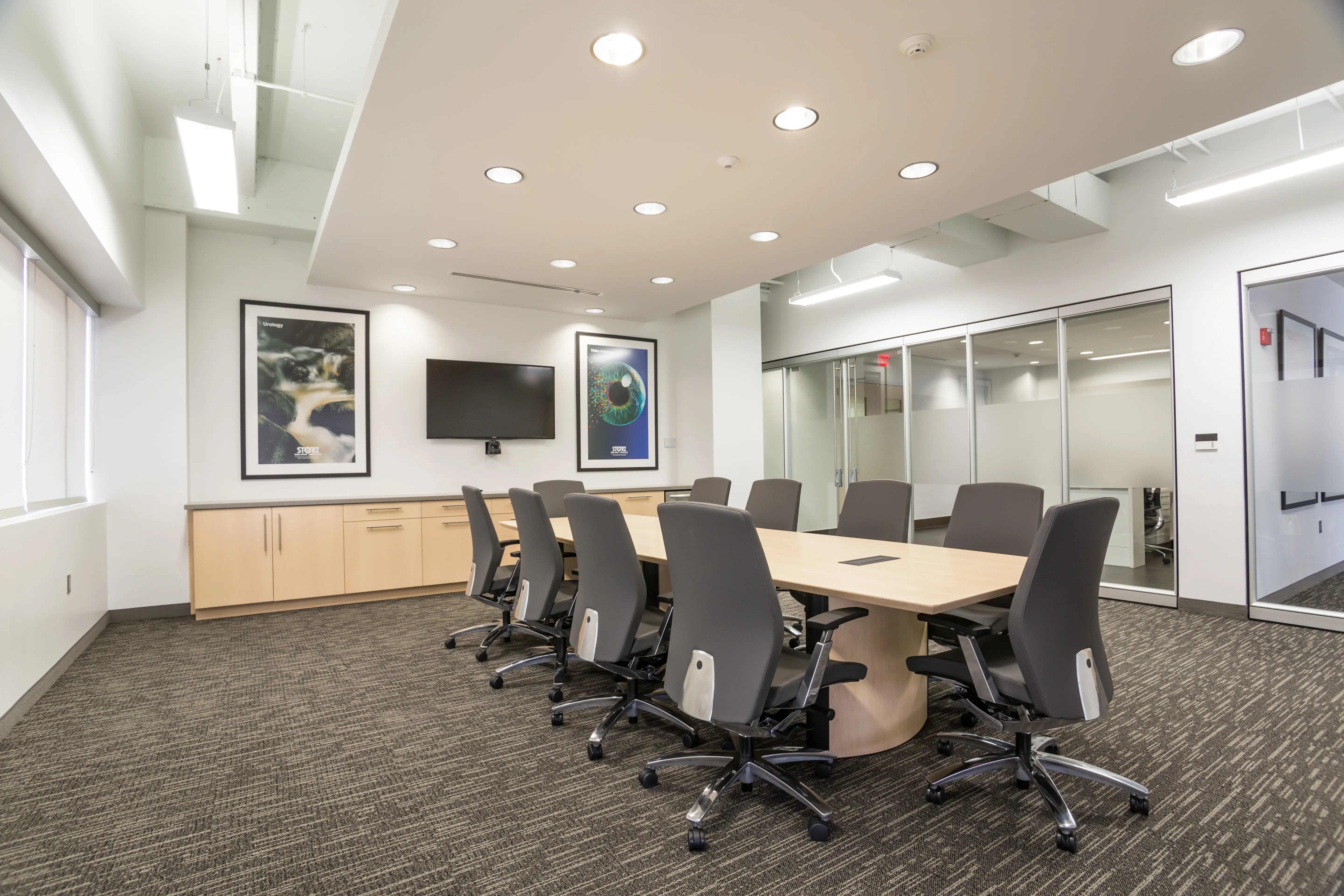 Detailed view of completed Karl Storz office interiors