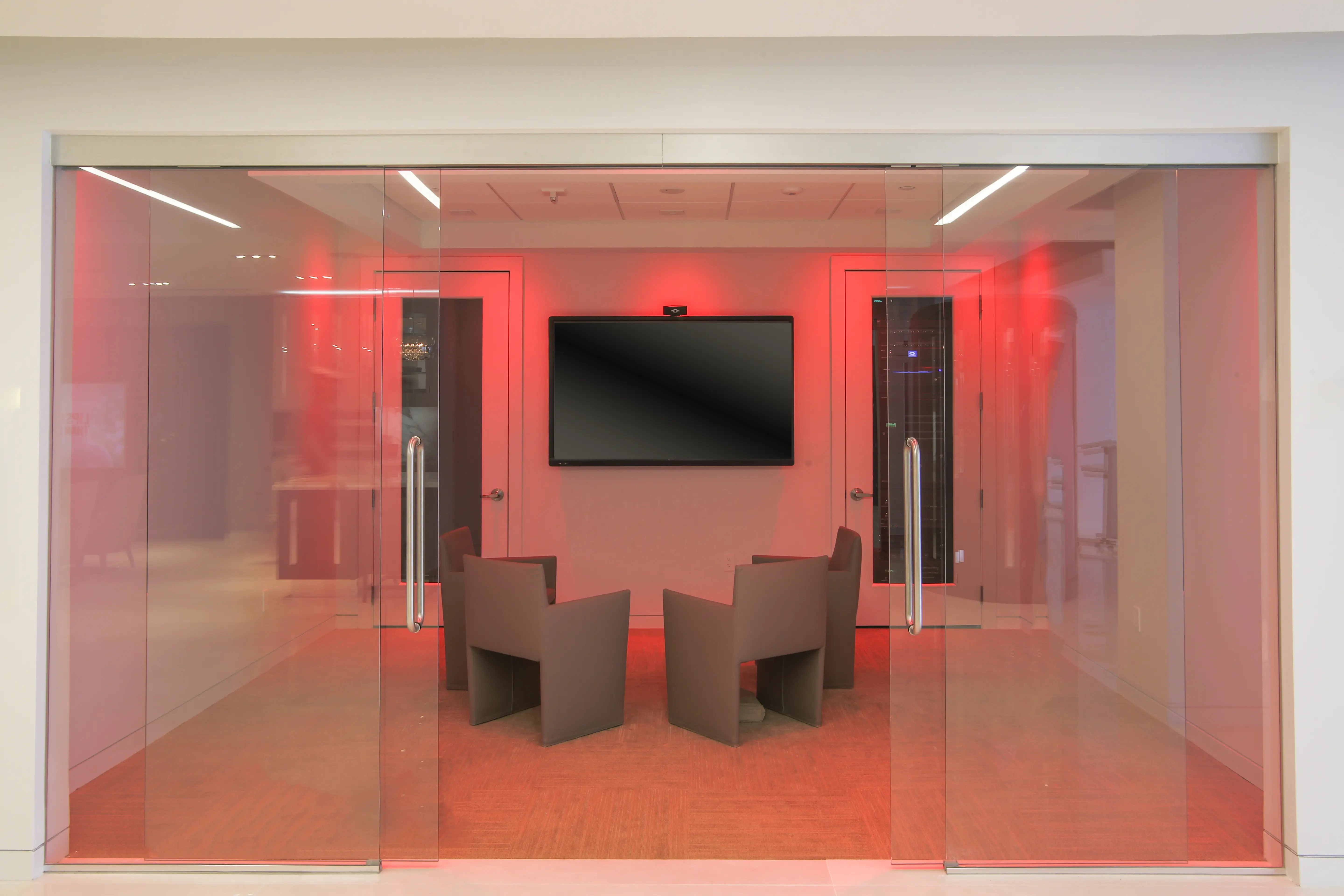 Interior workspace and architectural finishes at Crestron